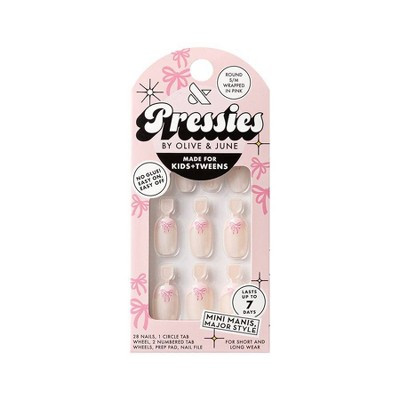 Olive & June Kids' Press-On - S/M - Wrapped in Pink - 28ct | Target