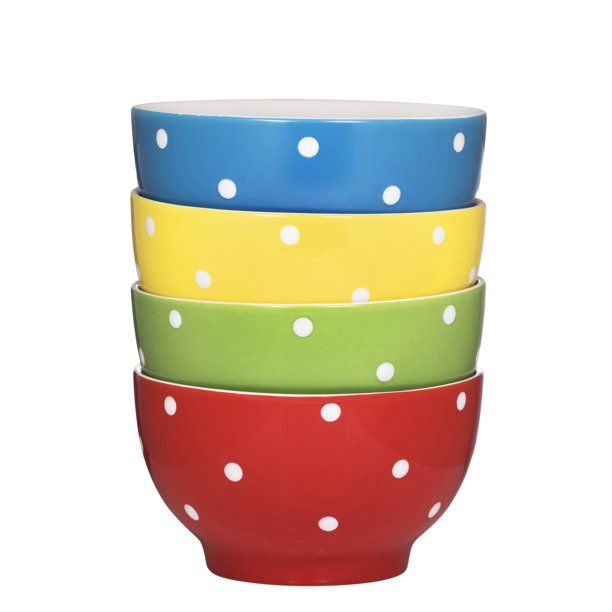 Everyday Ceramic Bowls - Cereal, Soup, Ice Cream, Salad, Pasta, Fruit, 20 oz. Set of 4, By Bruntm... | Walmart (US)