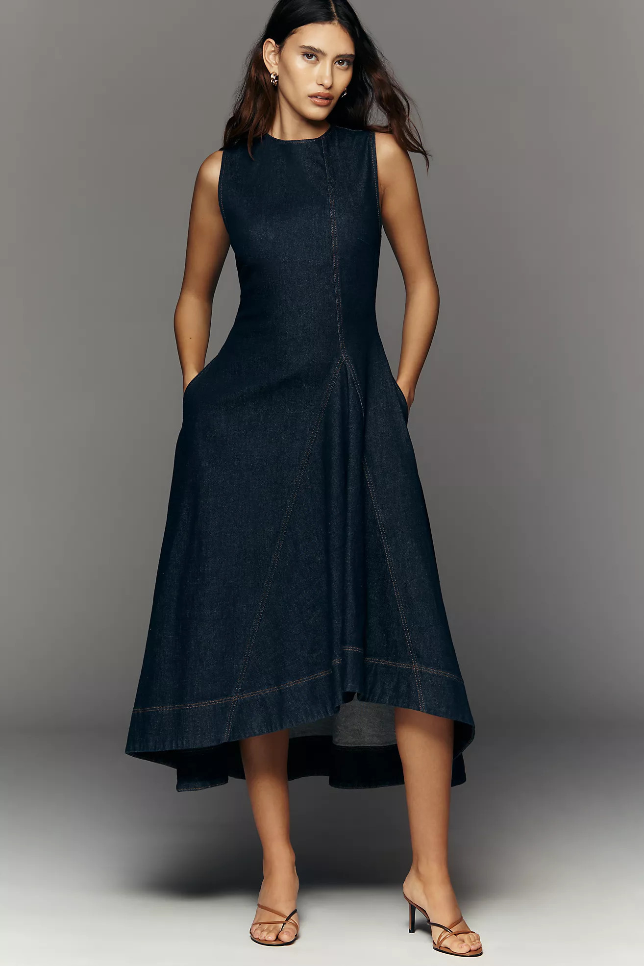 ALIGNE Liberty Denim Organic Cotton Midi Dress | Anthropologie (US)