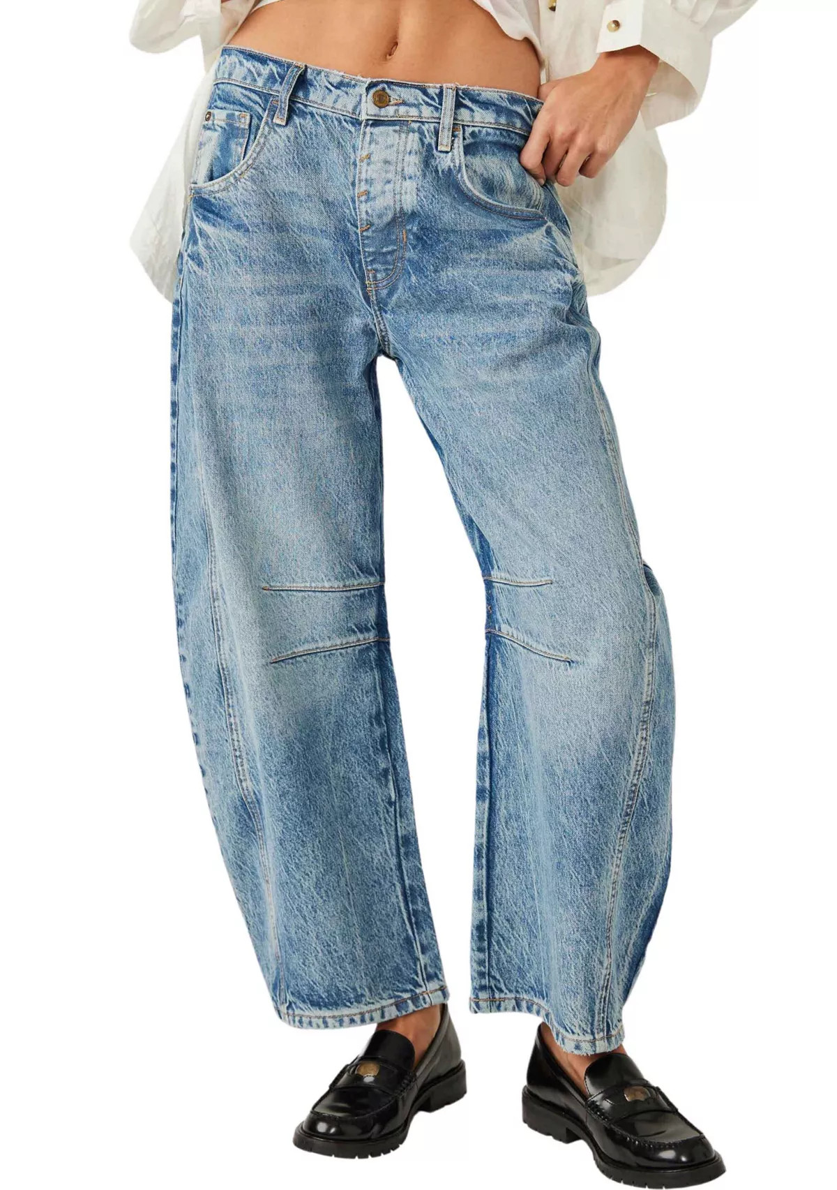 We The Free Good Luck Mid-Rise Barrel Jeans | Belk