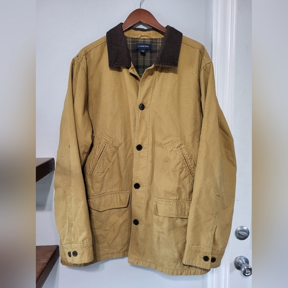 Lands' End Tan Barn Ranch Button Down Flannel Lined Jacket Men's Size 2XL  50-52 | Poshmark