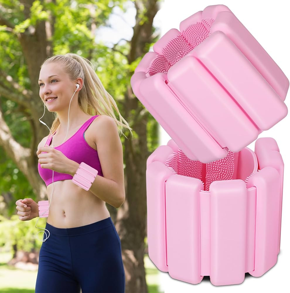 Wrist Weights Set of 2(1Lbs Each), Adjustable Silicone Weight Bracelets for Women & Men, Wearable... | Amazon (US)