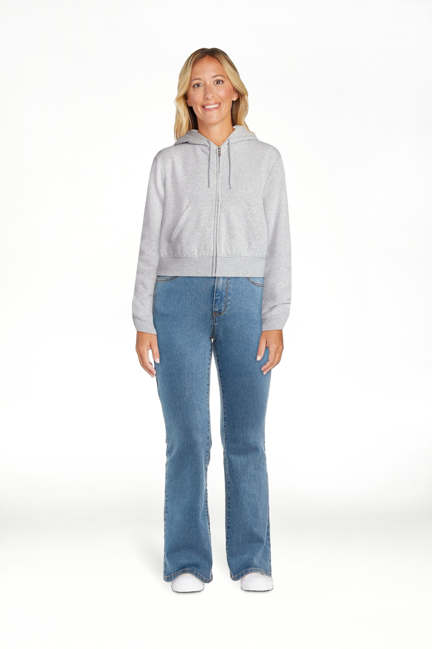 No Boundaries Cropped Fleece Zip Hoodie, Women’s | Walmart (US)