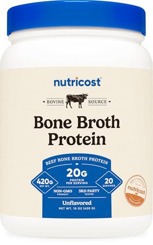 Nutricost Beef Bone Broth Protein Powder Unflavored (20 Servings) - Gluten-Free, GMO-Free | Amazon (US)