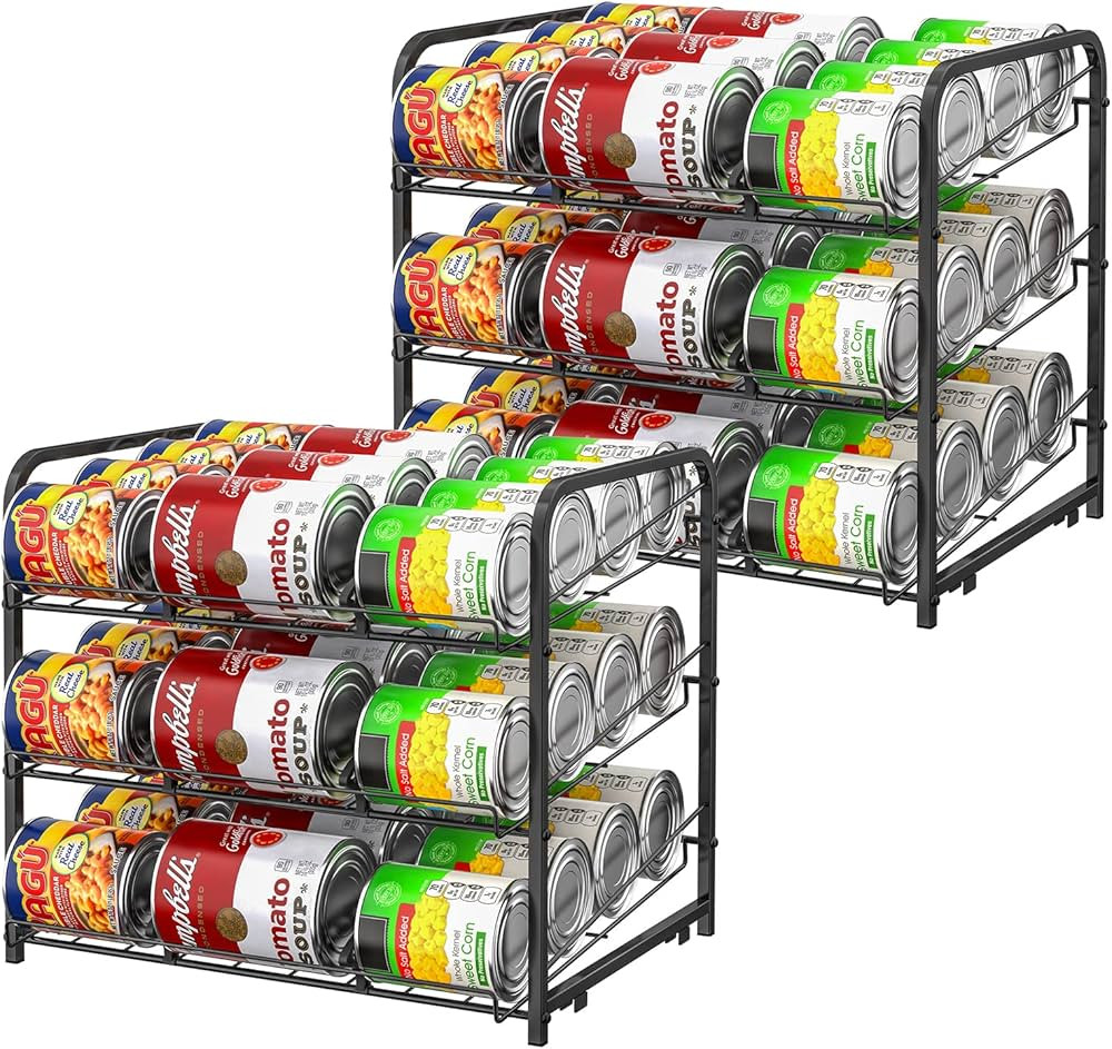 Can Organizer for Pantry Stackable 2 Pack, Can Storage Organizer Rack Stacking Can Dispensers Sma... | Amazon (US)