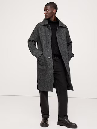 Italian Herringbone Balmacaan Coat | Banana Republic (US)
