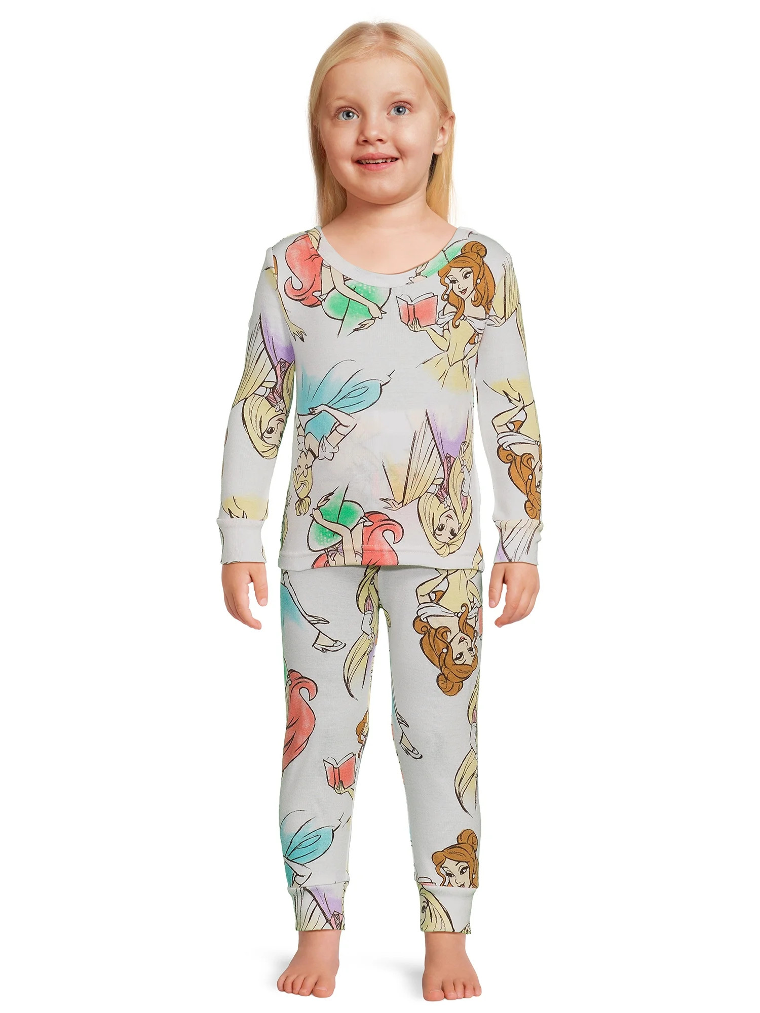 Character Toddler Tight Fit Long Sleeve and Pant Set, 2-Piece Pajamas, Sizes 12M-5T | Walmart (US)