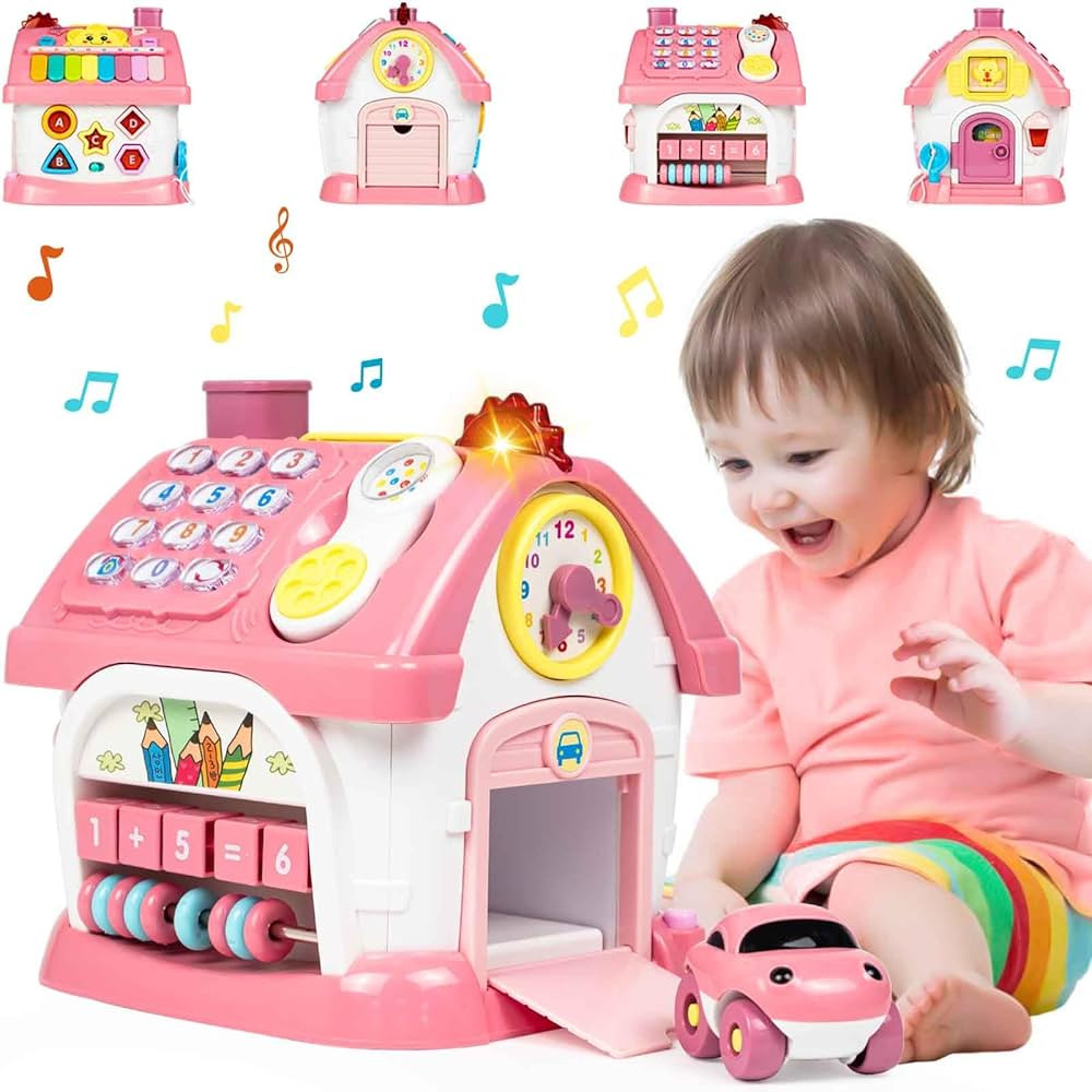Toys for 1 2 Year Old Girl Gifts, Montessori Toddlers Toys with Sound/Lights/Music/Clock/Telephon... | Amazon (US)