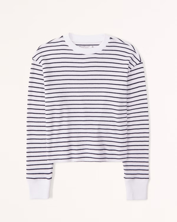 Women's Long-Sleeve Easy Waffle Tee | Women's New Arrivals | Abercrombie.com | Abercrombie & Fitch (US)