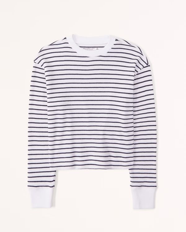 Women's Long-Sleeve Easy Waffle Tee | Women's New Arrivals | Abercrombie.com | Abercrombie & Fitch (US)