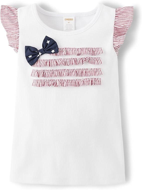 Gymboree Girls' and Toddler Spring and Summer Embroidered Graphic Short Sleeve T-Shirts | Amazon (US)