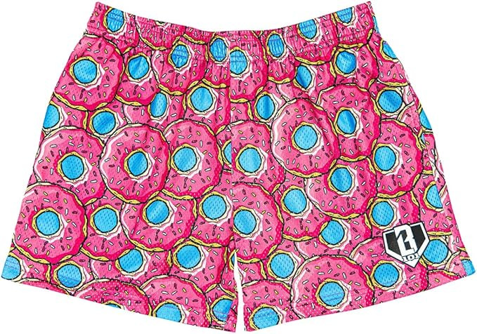 Baseball Lifestyle 101 Boy's Donut Strawberry Mesh Shorts w/Side Pockets and Elastic Waist, 5 inc... | Amazon (US)