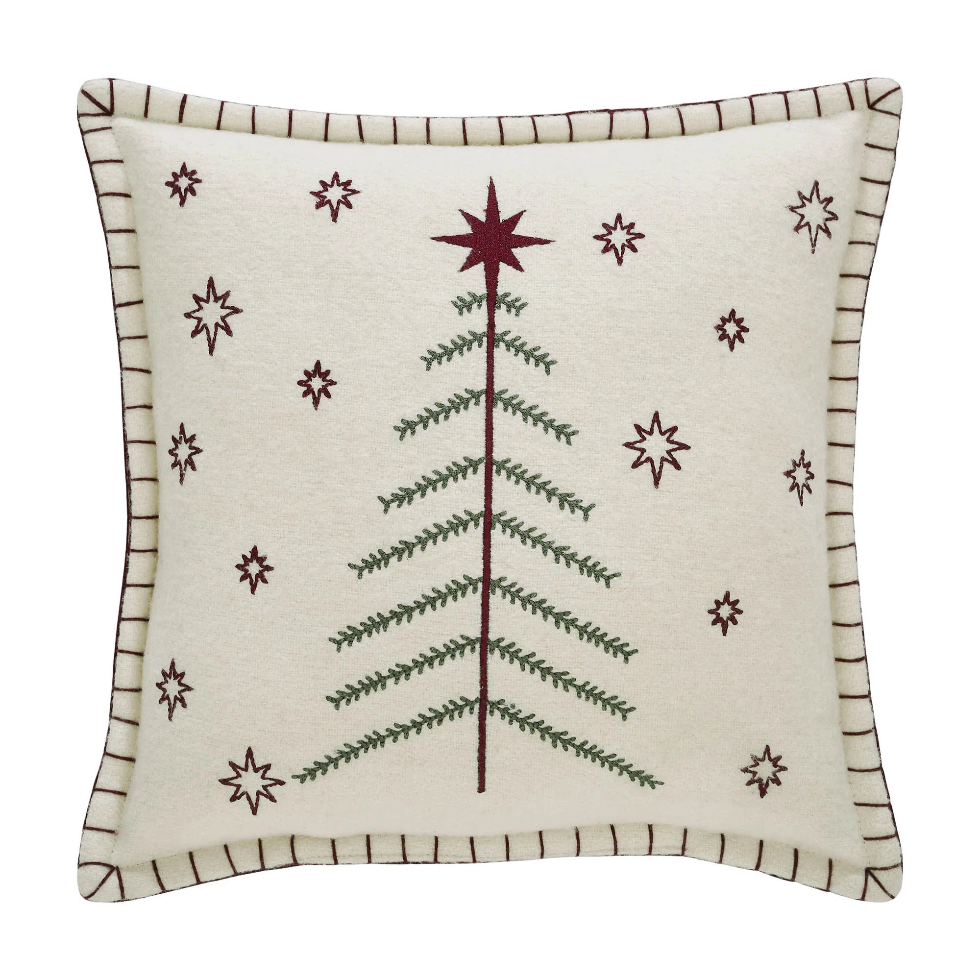 Embroidered 100% Felt Shell, Polyester Lining, Polyester Pillow Fill Reversible Throw Pillow | Wayfair North America