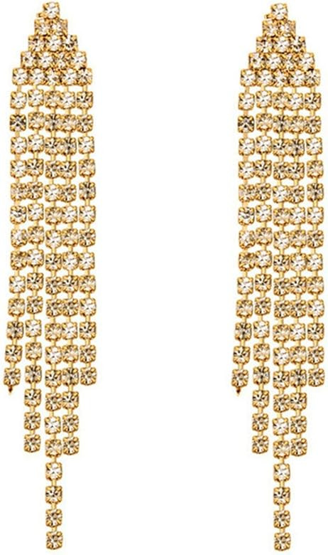 SELOVO Chandelier Tassel Dangle Linear Drop Earrings Party Jewelry Clear Austrian Crystal | Amazon (US)