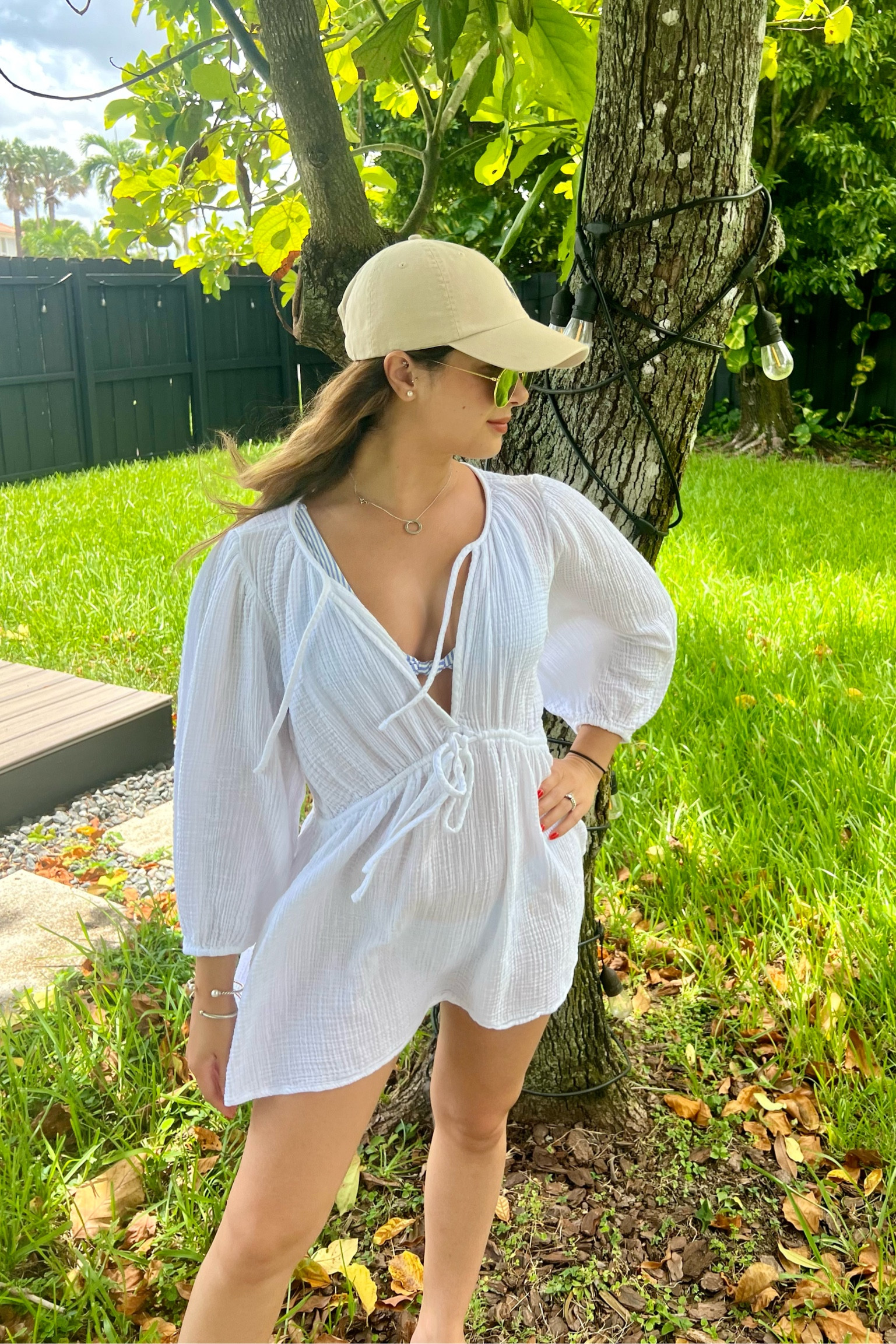 Swim cover up with cap & sunglassess

#LTKSeasonal #LTKTravel #LTKSwim