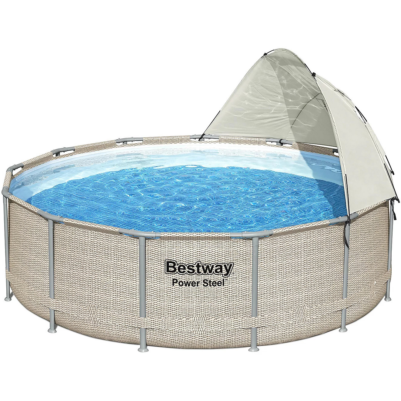 Bestway Power Steel 13 ft x 42 in Round Canopy Pool Set | Academy | Academy Sports + Outdoors