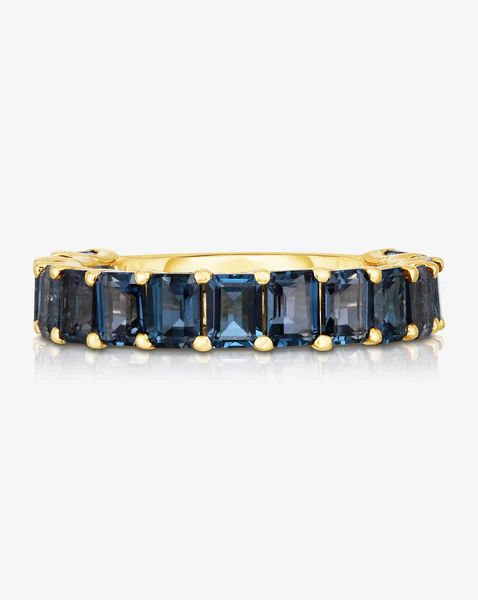 Petite Emerald Cut London Blue Topaz Ring | Ring Concierge
