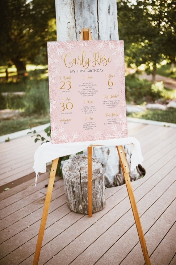Winter Onederland Birthday Milestone Poster Template Girl My - Etsy | Etsy (US)