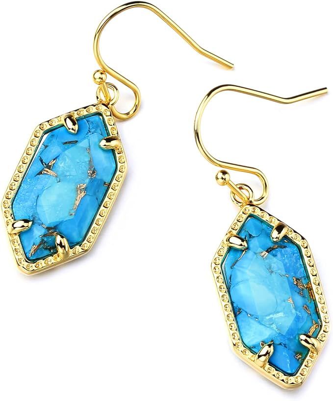 CALOO TEEMOO 18K Gold Plated Crystal Drop Earrings– Luxurious Earrings for Women Fashion Jewelr... | Amazon (US)