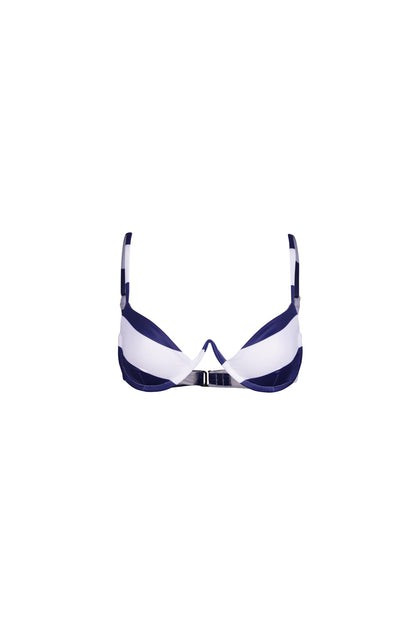V Underwire Bra (Navy Cream Stripe) | SAME
