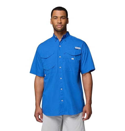 Columbia Men's PFG Bonehead Short Sleeve Fishing Shirt, Vivid Blue, Large | Amazon (US)