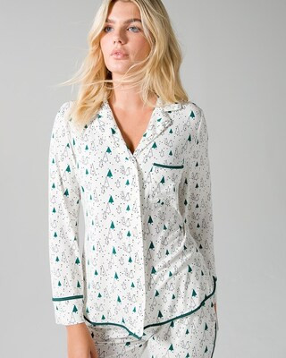 Long Sleeve Notch Collar Top | SOMA