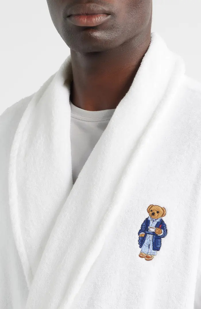 Bear Embroidered Terry Cloth Robe | Nordstrom