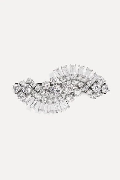 Rhodium-plated cubic zirconia hairclip | NET-A-PORTER (US)