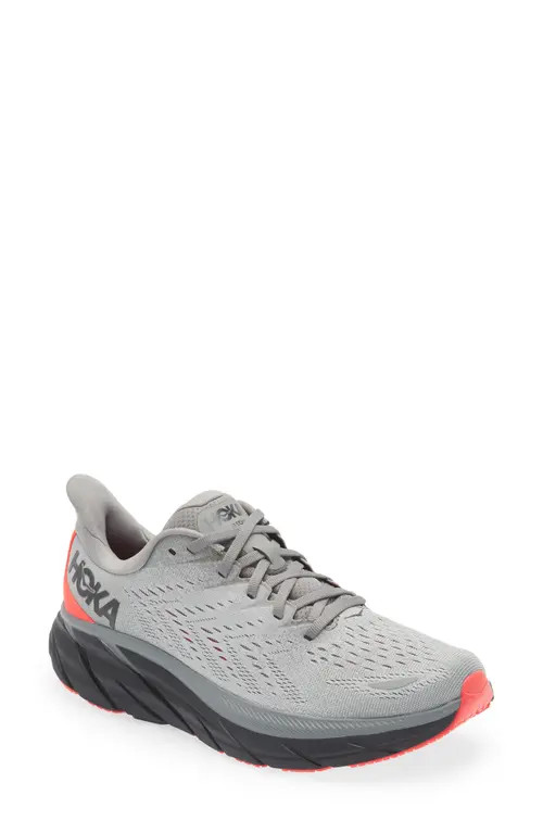 HOKA Clifton 8 Running Shoe in Sharkskin /Diva Pink at Nordstrom, Size 10 | Nordstrom