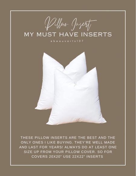 Pillow insert must have!! The only insert I’ll buy for my pillows 

#LTKstyletip #LTKsalealert #LTKhome