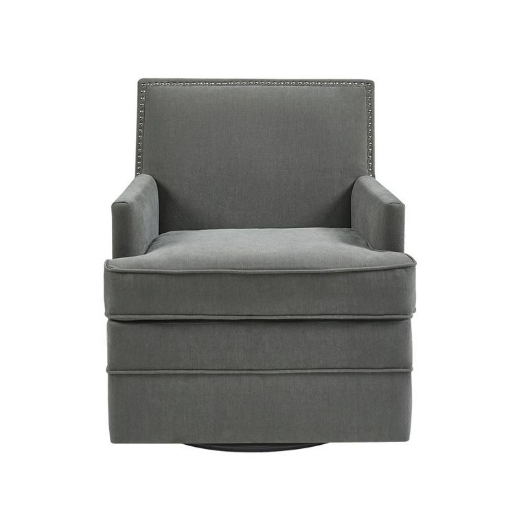 Chloe Upholstered Swivel Chair Gray - Madison Park | Target
