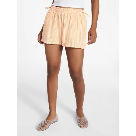 No Boundaries Striped Seersucker Bungee Shorts, 2" Inseam, Women's XXS-XXL | Walmart (US)