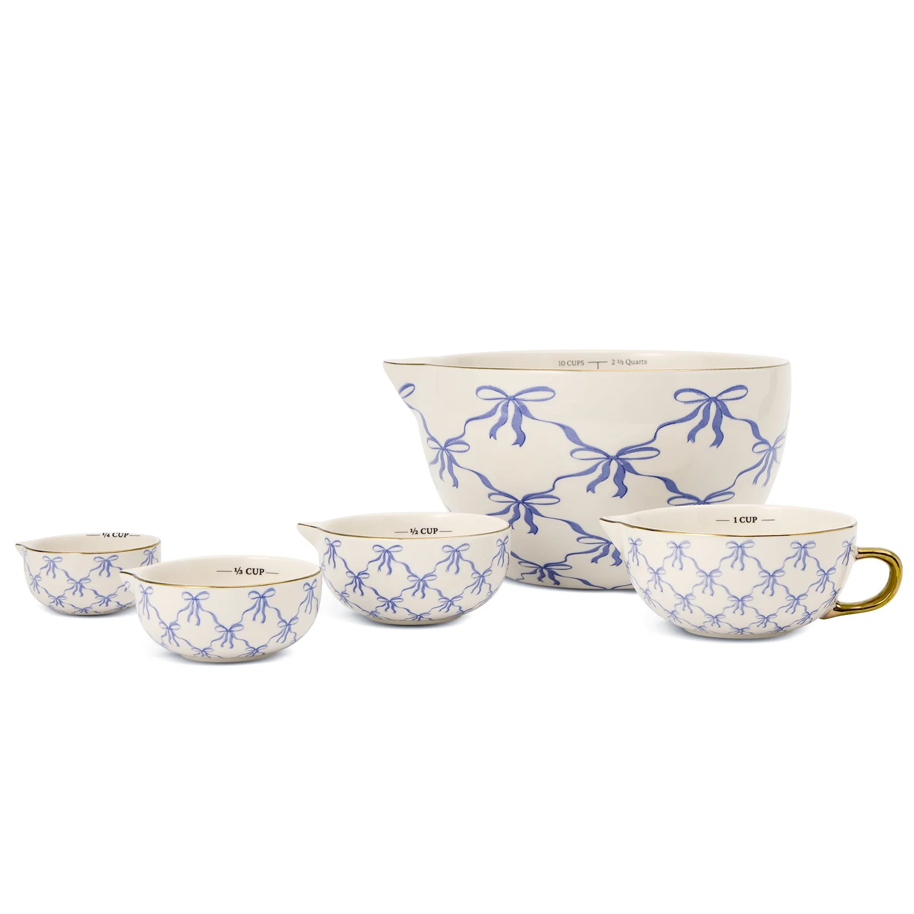 Thyme & Table 5-Piece Ceramic Mixing Bowl Set. Bows | Walmart (US)