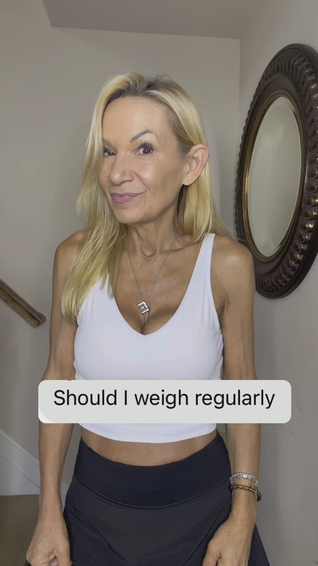 When you take the emotion out of it, the number on the scale is just that- a number. 

So you absolutely can weigh yourself regularly (I do it daily) AND pay attention to how you feel, energy levels, sleep, and how your clothes fit 

xoxo
Elizabeth 




#LTKFitness #LTKOver40 #LTKHome