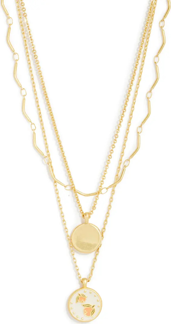 3-Piece Enamel Clementine Coin Necklace Set | Nordstrom