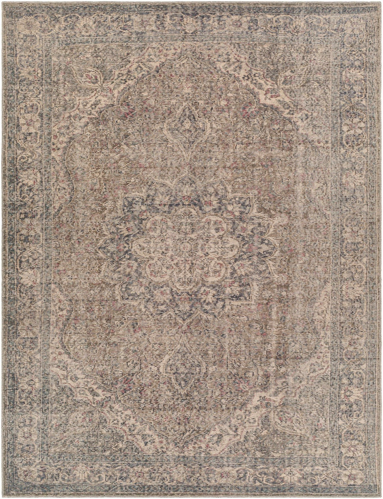 Dusty Sage Greenpoint Medallion Washable Area Rug | Boutique Rugs