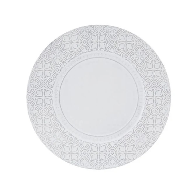 Rua Nova Charger Plate in White Antique | Over The Moon