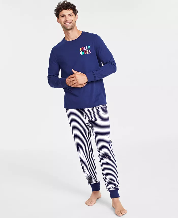 Family Pajamas Matching Men's Mix It Jolly Vibes Striped Pajamas Set, Created for Macy's - Macy's | Macy's