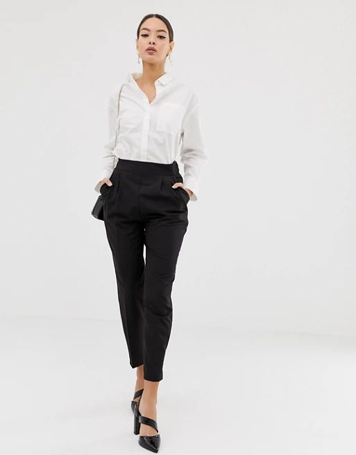 ASOS DESIGN high waist tapered trousers | ASOS UK