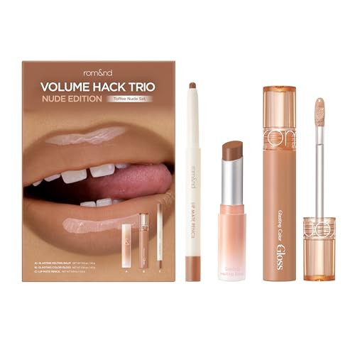 rom&nd Volume Hack Trio Lip Plumping Set - Toffee Nude Edition - 3-Step Liner, Balm & Gloss for Full, High-Shine Pout | Amazon (US)