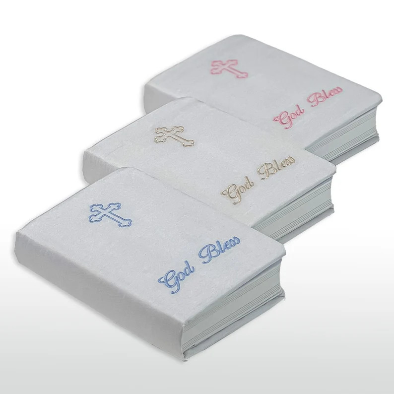 Personalized Baby Bible Embroidered Name and Cross - Etsy | Etsy (US)