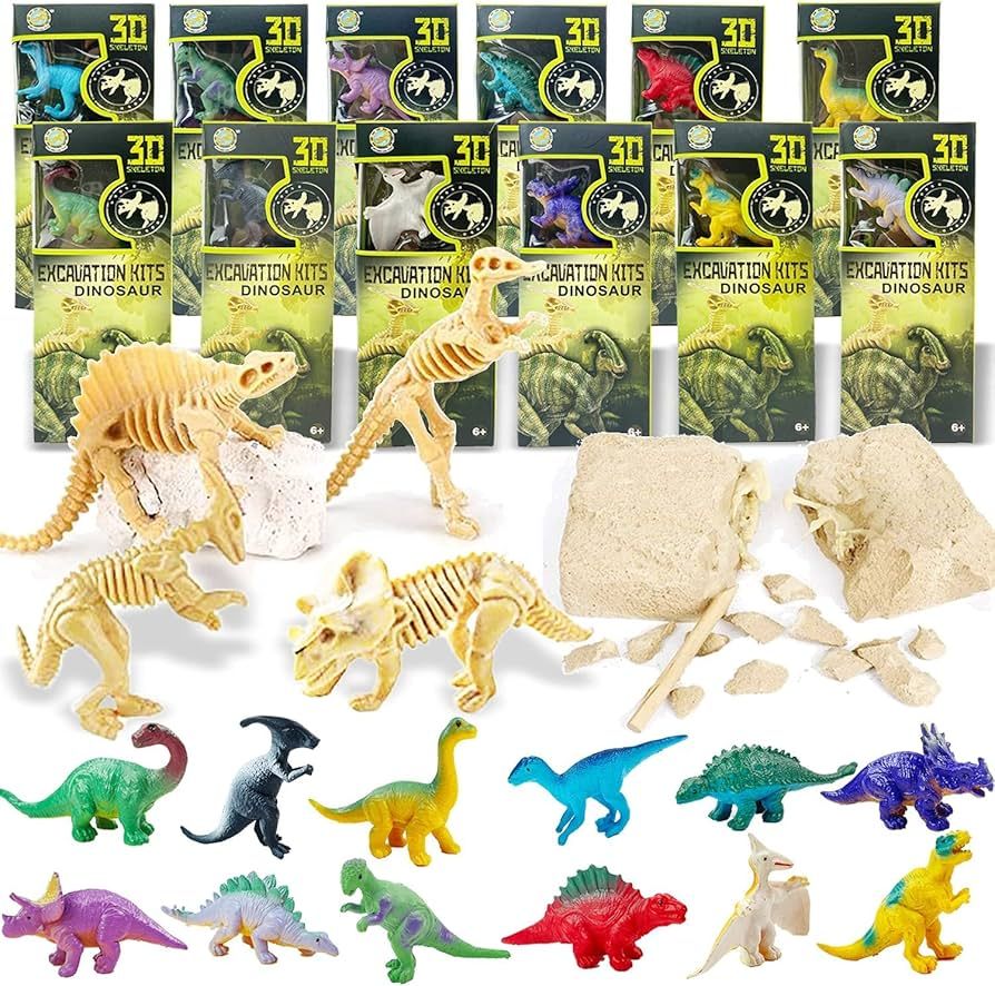 12 Pack: Dinosaur Excavation Kits for Kids, Dino Dig Kits, 3D Dig a Dinosaur Fossil and Figure Se... | Amazon (US)