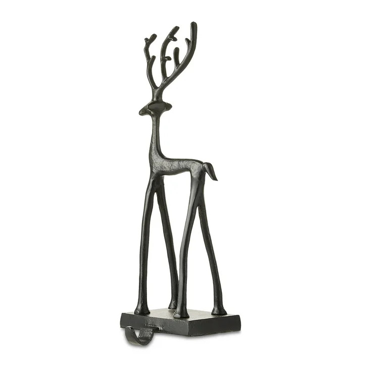 Black Deer Christmas Stocking Holder, 13.75 in, by Holiday Time - Walmart.com | Walmart (US)