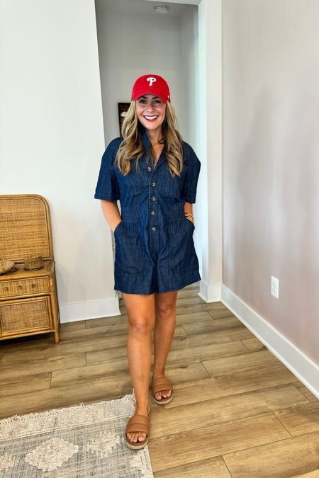 Love a romper that is comfy enough to run errands in 🙌🏼 I’m wearing a Medium in the color indigo. I paired it with slides from Amazon and a Philly hat from Anthropologie. 


#LTKSeasonal #LTKStyleTip #LTKFindsUnder50