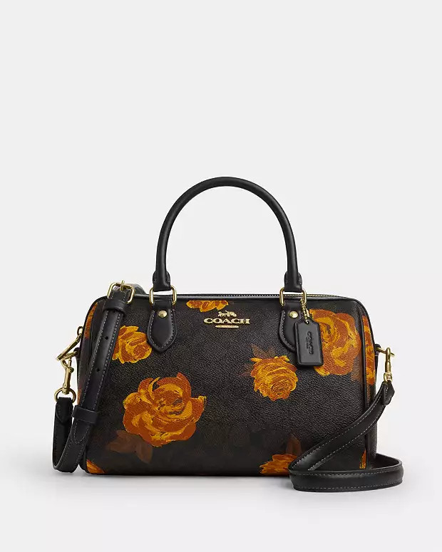 Rowan Satchel Bag In Signature Canvas With Floral Print | Coach Outlet US