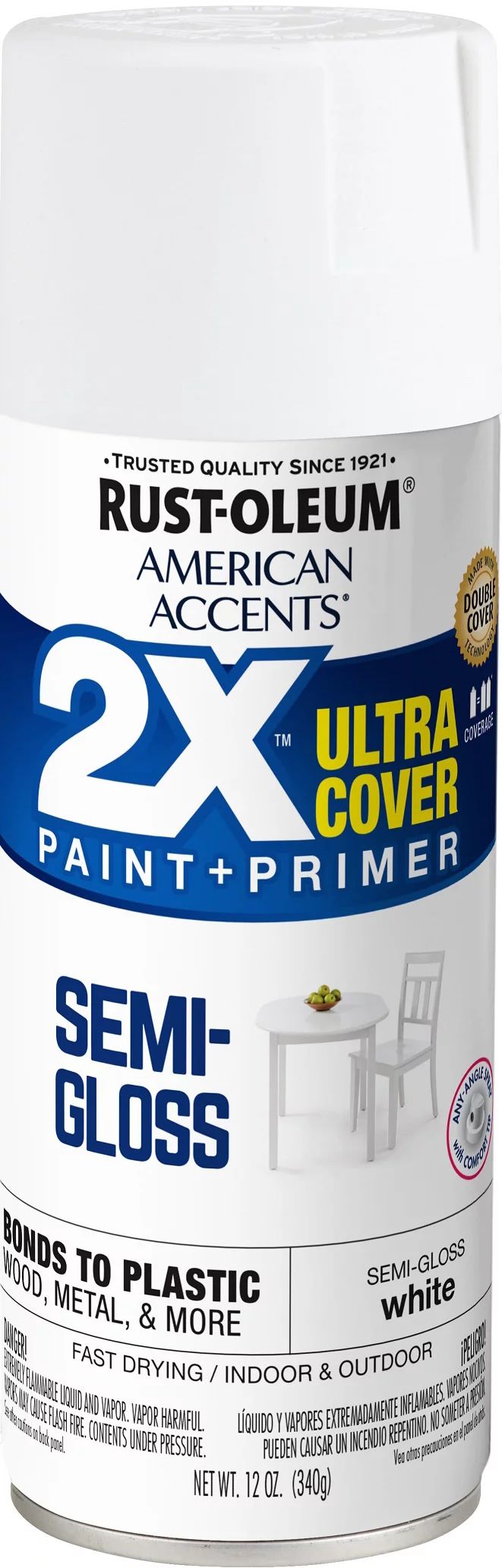 White, Rust-Oleum American Accents 2X Ultra Cover Gloss Spray Paint, 12 oz | Walmart (US)