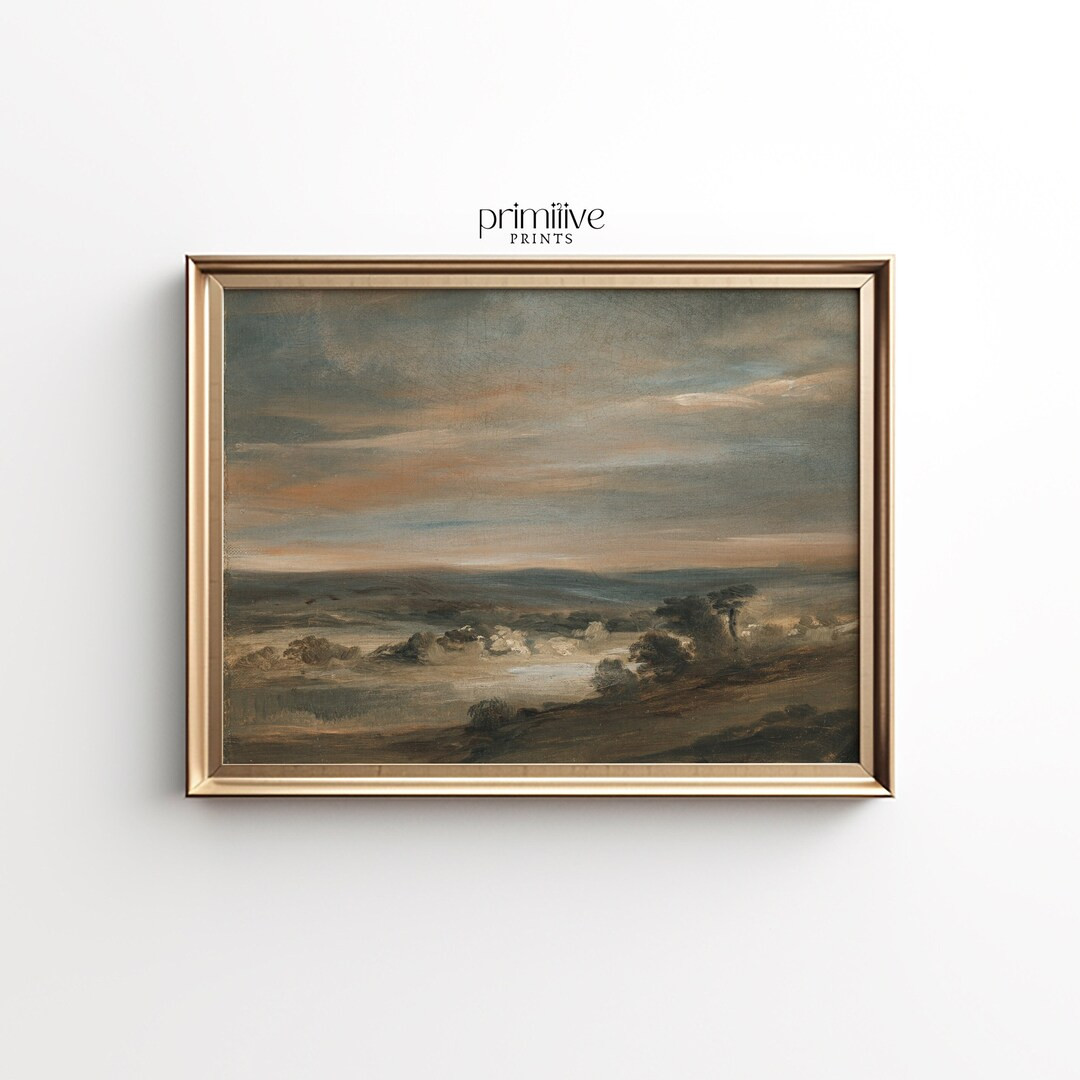 Rustic Landscape Print | PRINTABLE Wall Art | Country Farmhouse Painting | Digital Artwork | Vint... | Etsy (UK)