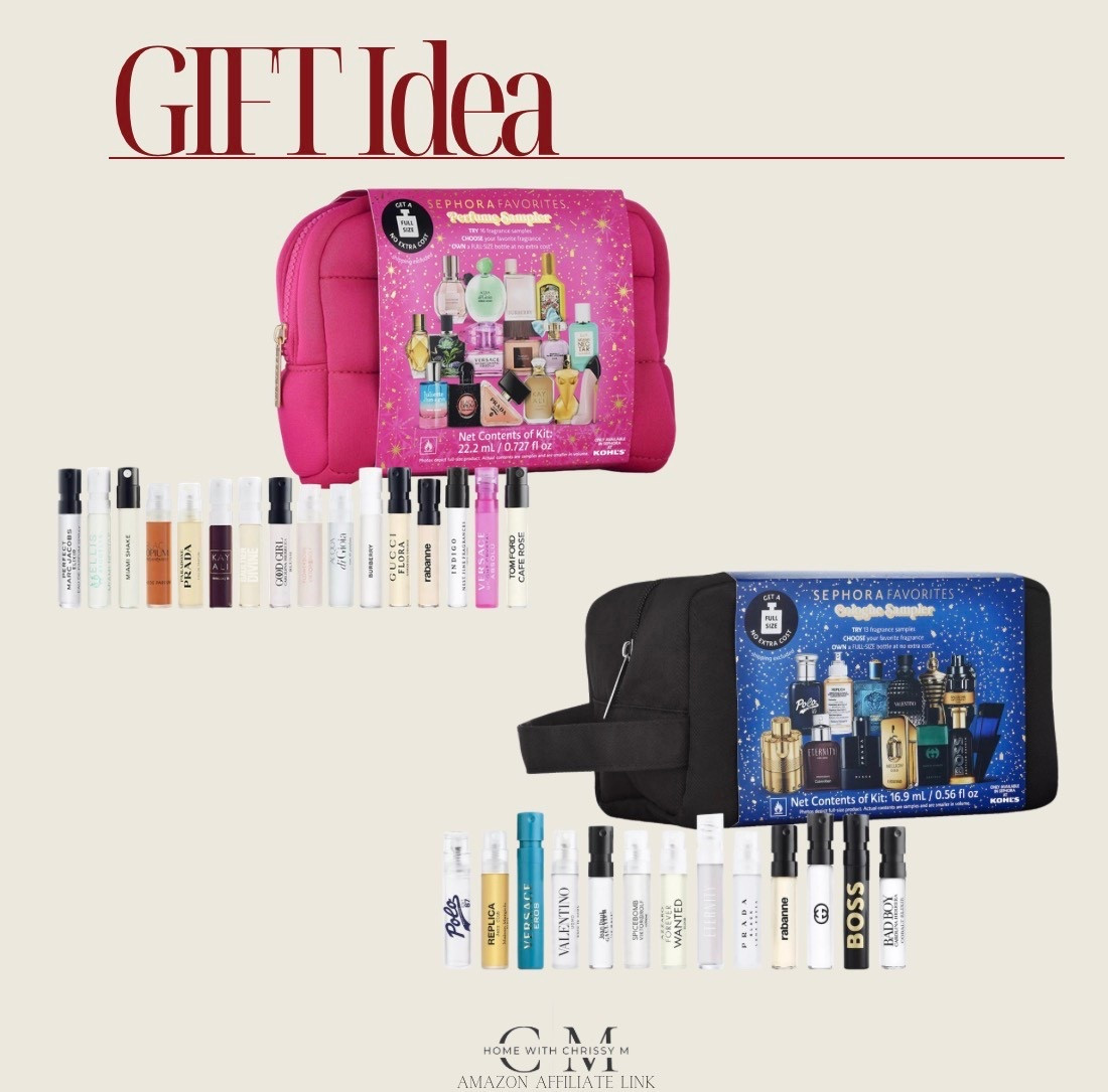 These sample kits are so cool because the person you give them to can then choose their favorite and redeem it with a voucher! 

Sephora perfume sampler, fragrance sampler set, perfume sample kit, cologne sampler, try before you buy fragrance, Sephora fragrance voucher, perfume discovery set, cologne discovery set, luxury perfume samples, men’s cologne sampler, women’s perfume sampler, fragrance gift set, Sephora beauty finds, redeem full size perfume, best perfume sampler, holiday fragrance gift, beauty gift idea, scent testing kit, Sephora perfume voucher, fragrance trial set

#LTKHoliday #LTKGiftGuide #LTKSeasonal