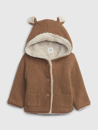 Baby Sherpa-Lined Bear Sweater | Gap (US)