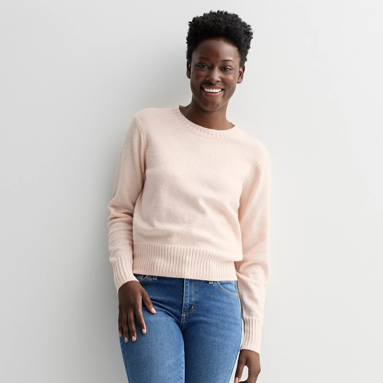 Women's Sonoma Goods For Life® Crewneck Sweater, Size: Medium, Beige Rose | Kohl's